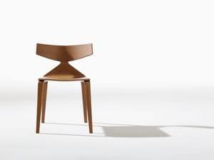 Saya, Design-Stuhl mit Holzstruktur, dynamischen Linien