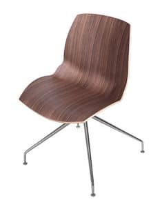 Kaleidos legno, Moderne Sessel mit Holzschale und Metallstruktur