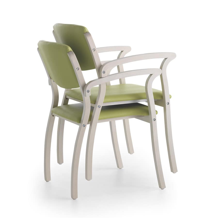 Silver Age 03 P, Stabilen Stuhl mit Armlehnen, robust, für Wartezimmer