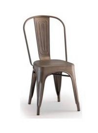 2092 rust, Stuhl in lackiertem Blech, fr Bars und Grten