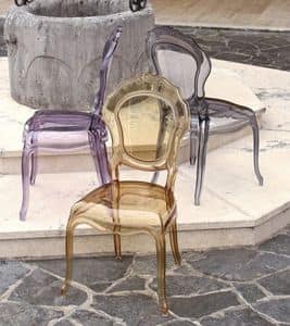 Belle Epoque, Stuhl in farbigem Polycarbonat, fr den Auenbereich