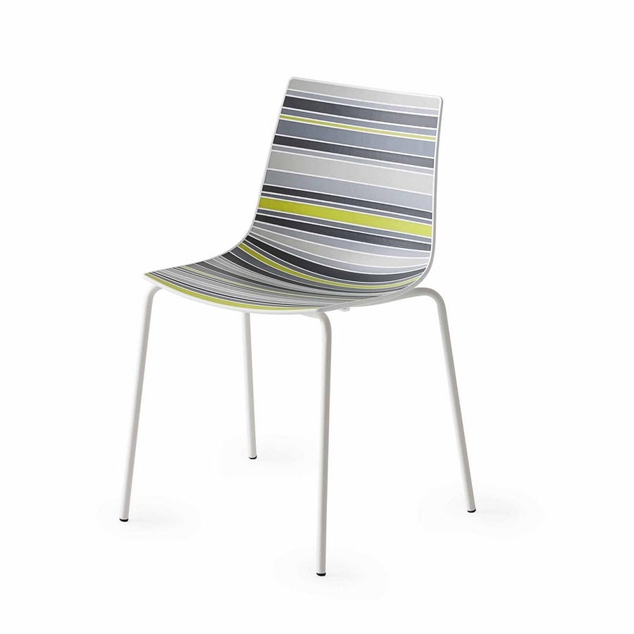 Colorfive NA, Stuhl mit Kunststoffschale mit ausgefallenen Streifen