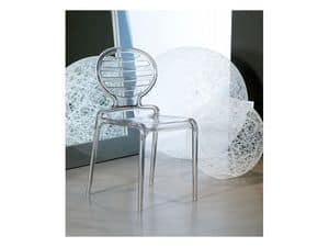 Cokka Stuhl, Moderner Stuhl aus Polycarbonat, stapelbar, auch fr Garten