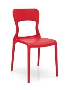 Diva, Stapelbarer Stuhl aus Polypropylen, in verschiedenen Farben