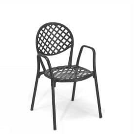 Europa 3000 Sessel, Stuhl mit Armlehnen, aus Aluminiumdruckguss lackiert