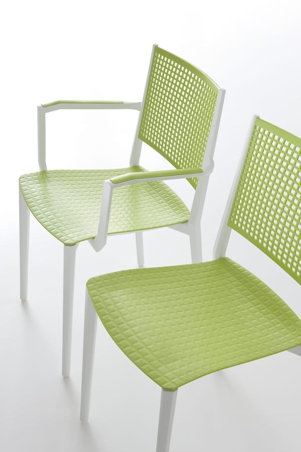 Kalipa B, Stapelbarer Stuhl mit Armlehnen, für Gärten