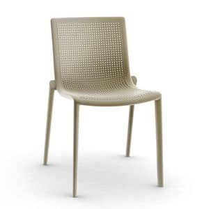 Kyra-S, Moderner Stuhl, stapelbar, beständig, im Freien, in Kunststoff