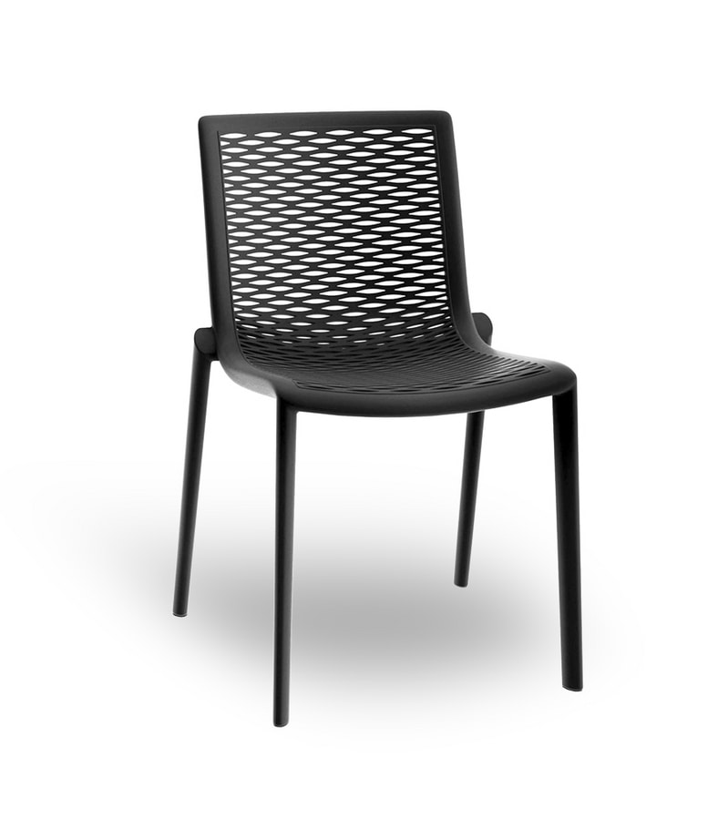 Kythira-S, Moderne Kunststoff-Stuhl, stapelbar, für Pizzeria