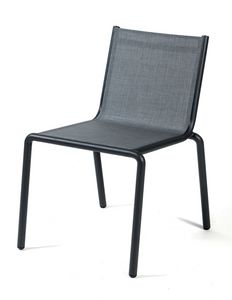 LIMA S, Stapelbarer Outdoor-Stuhl aus Aluminium und Textilene