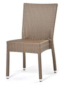 Lotus Stuhl, Stapelbarer Stuhl, handgewebt, Aluminium-Basis