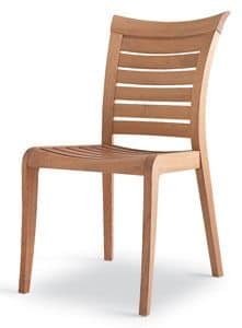 Mirage Stuhl, Holzstuhl mit horizontalen Lamellen, fr den Auenbereich