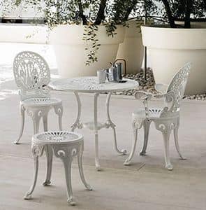 Narcisi 102 Sessel, Stuhl mit Armlehnen aus stranggepresstem Aluminium, fr Auenbar
