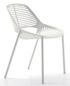 Niwa 881 Stuhl, Stuhl aus Aluminium, mit horizontalen Motiv, fr den Auenbereich