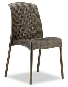 Olimpia Chair, Stapelbarer Gartenstuhl aus Aluminium und Technopolymer