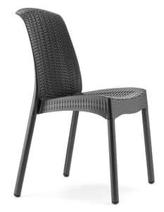 Olimpia Chair Trend, Design Stapelstuhl aus Technopolymer und Aluminium, fr Garten