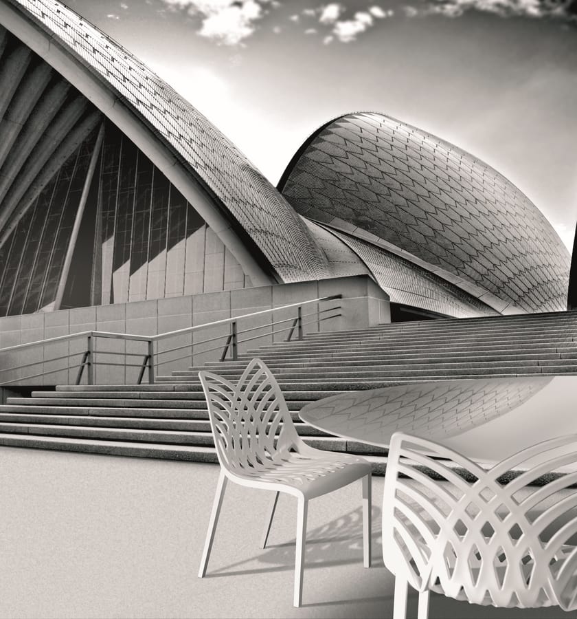 Opera, Gefärbt Stuhl in Polymer, für den Innen- und Außeneinsatz