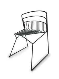 Ribelle Stuhl, Stuhl komplett in Stahlstange, fr Innen- und Auenbereich