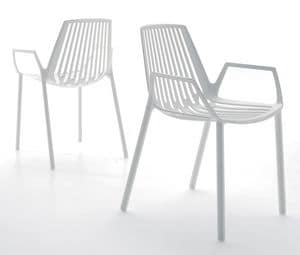 Rion 850 Poltrona, Aluminium Stuhl mit Armlehnen, der vertikalen Struktur, fr Bars