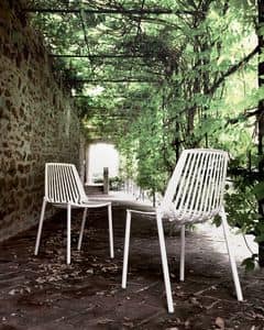 Rion 851 Sedia, Stuhl aus Aluminium, mit vertikalen Design, fr Grten