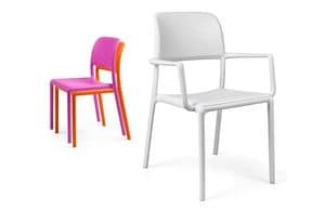 Riva / Riva Bistrot, Stuhl aus Polypropylen, stapelbar Stuhl, Outdoor-Stuhl Garten, Bar, Eisdiele, Outdoor
