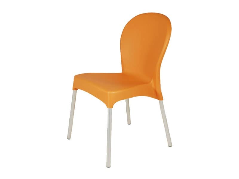 SE 029, Stuhl aus Kunststoff mit Aluminiumbeinen, für Garten und Bar