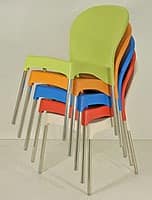 SE 029, Stuhl aus Kunststoff mit Aluminiumbeinen, für Garten und Bar