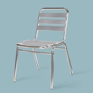 SE 060, Poliertem Aluminium Stuhl, für den Außenbereich