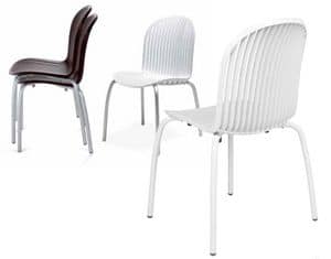 SE 7005, Stuhl mit Beinen aus Aluminium und Kunststoffschale ideal fr Outdoor- und Bar