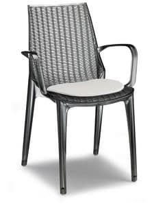 Tricot, Moderne Stuhl aus Polycarbonat, stapelbar, fr Grten