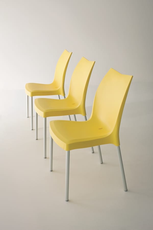 Tulip, Moderne Kunststoff-Stuhl für Gärten und Pools