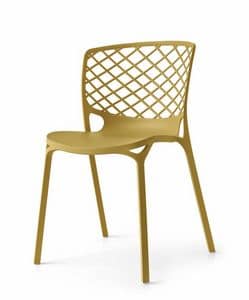 Audace, Stapelbarer Stuhl aus Nylon, leicht und langlebig
