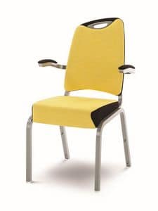 Inicio 09/2HA, Bunte Stuhl für Konferenzraum, vernetzbare und stapelbar