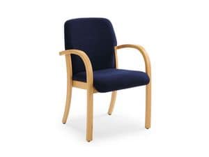 Kali 68501, Sessel aus Holz mit gepolstertem Sitz und Rückenlehne