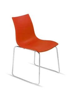 Obi2, Metall und Kunststoff-Stuhl, auf Kufen, fr Restaurant
