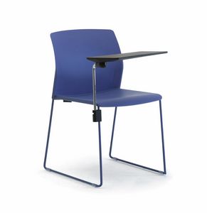 Ocean sled, Stapelbare Stühle mit Schreibplatte für Konferenzräume
