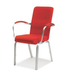 Orvia 12/3A, Komfortabler Stuhl für Konferenzen, feuerfest, stapelbar