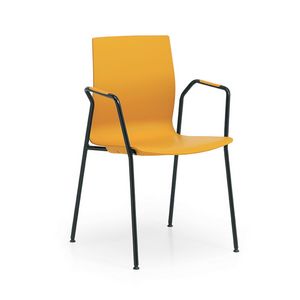 Q3, Konferenzstuhl mit Sitz und Rückenlehne aus Kunststoff