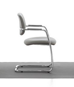 Samba 01, Stuhl auf Kufen aus verchromtem Metall für Büro-und Warteräume