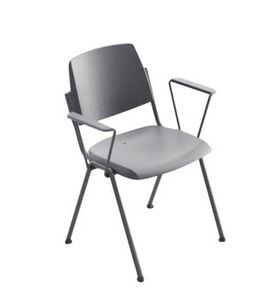 Wampa mit Armlehnen, Stapelbarer Stuhl für Konferenzräume, Schulungen und Kurse