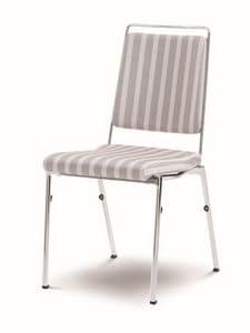 Evosa Congress 08/5, Stapelbarer Stuhl aus verchromtem Stahl, feuerfesten Sitz, anatomischen Rücken, für Konferenzräume