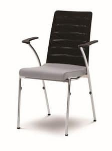 Evosa Congress 08/3A, Stuhl mit Metallgestell, gepolsterter Sitz, anatomische zurück, mit Armlehnen, für Konferenzen, Tagungen, Bankette