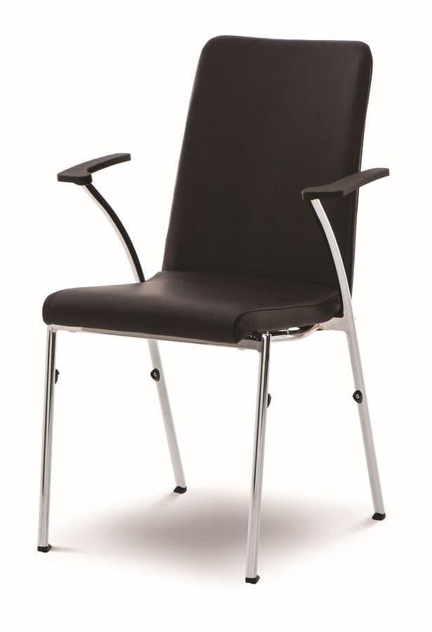 Evosa Congress 08/4A, Sehr leichter Stuhl mit Metallgestell mit Kupplungssystem für Tagungen und Konferenzen