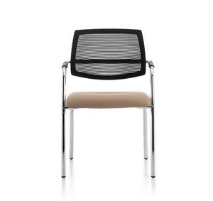 Samba Air 02, Stuhl mit 4 Beinen aus verchromtem Metall, Netzrücken
