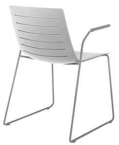 Slim 02A, Stuhl mit Armlehnen ideal für Konferenzräume und Tagungsräume
