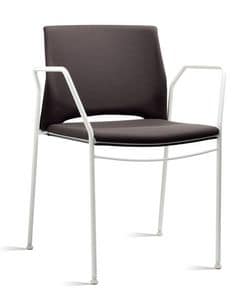 TREK 038 Z, Stuhl mit Armlehnen aus Metall und Polymer, in verschiedenen Farben