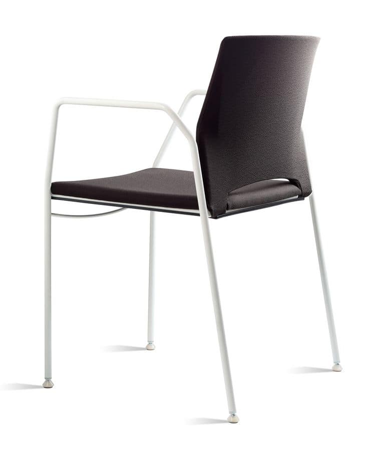 TREK 038 Z, Stuhl mit Armlehnen aus Metall und Polymer, in verschiedenen Farben