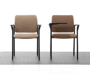 Urban Soft 02, Gepolsterte stapelbarer Stuhl mit Armlehnen für Konferenzzimmer