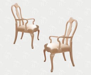 Art. C320, Stuhl mit Armlehnen aus rosa lackiertem Holz