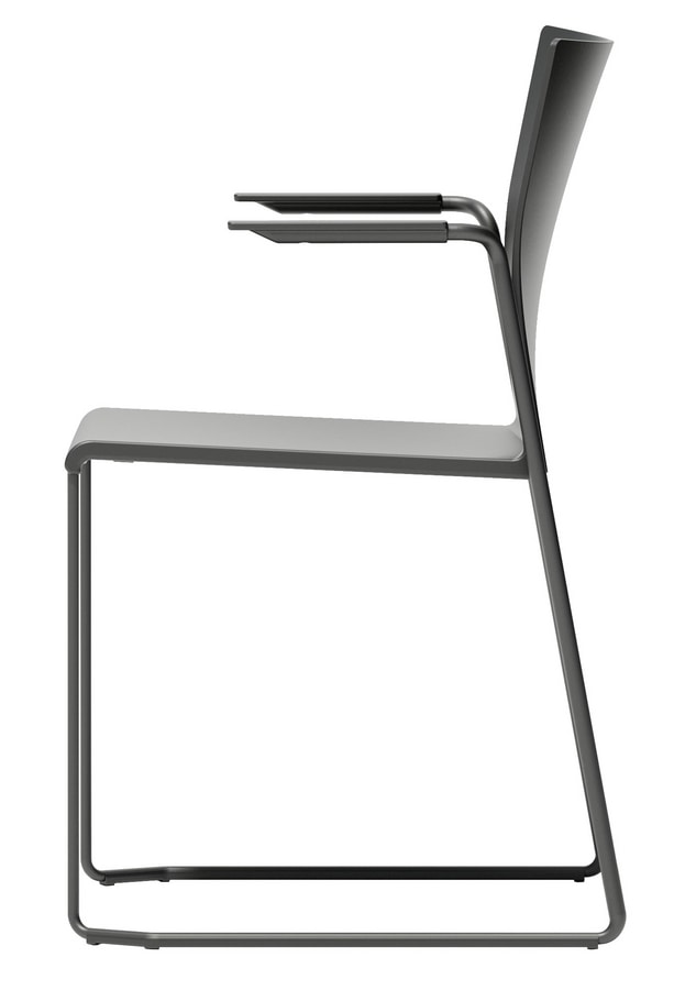 Artesia SS, Stuhl mit Armlehnen, Schlittenfuß