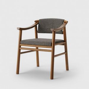 Haiku gepolsterter Sessel, Stuhl mit Armlehnen, aus Eschenholz, gepolstert